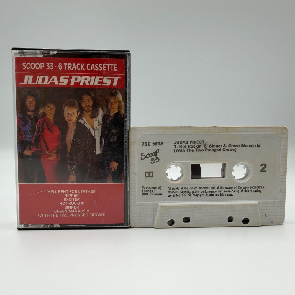 Judas Priest Scoop 33 6 Track Cassette Tape CBS 7SC 5018 Hell Bent For Leather‎